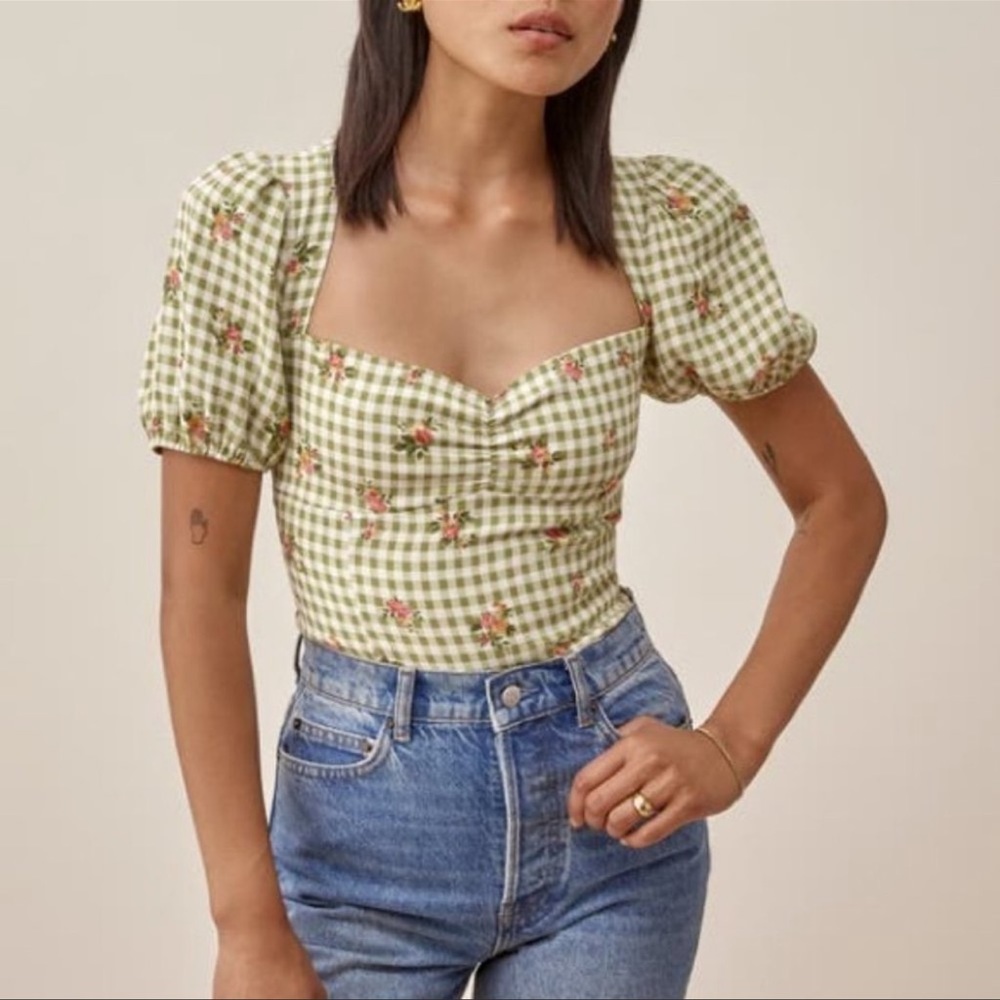 NWOT Reformation Marmalade Top in Patio Print - Size 10